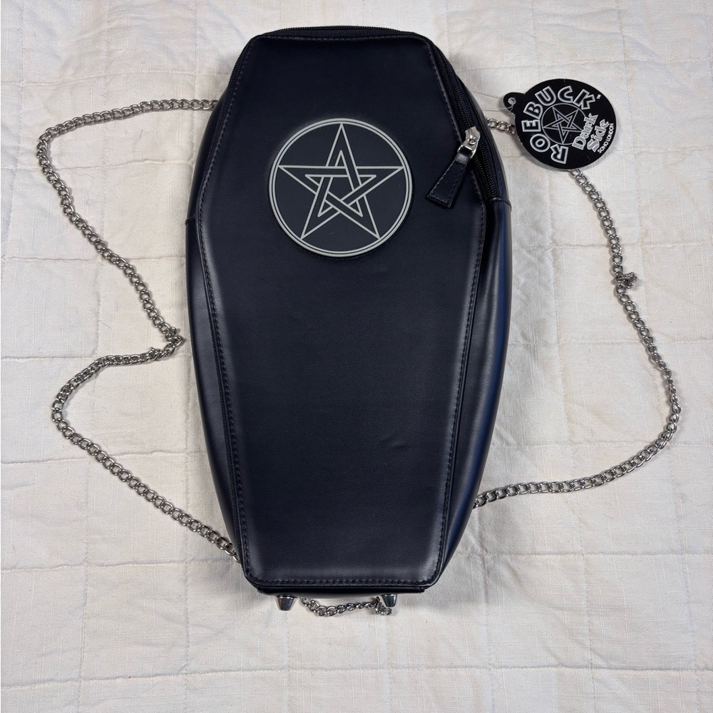 Roebuck London Vintage Pentagram Coffin Purse Wallet Chains Goth Punk Emo NWT